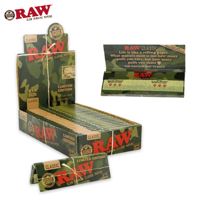 Raw Classic 1¼ Rolling Papers 50CT/24PK (Camo Limited Edition)